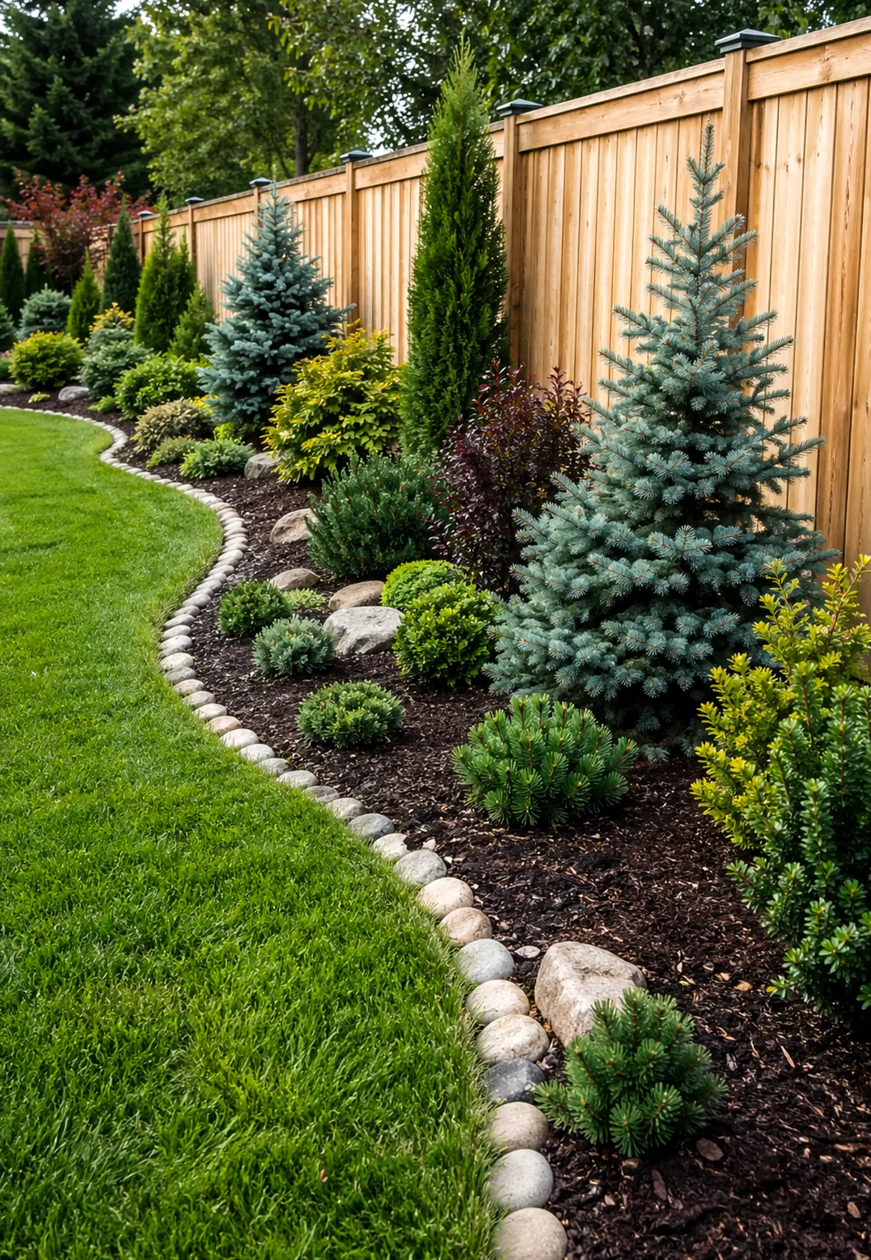 Fresh poolside setting adds a clear layer of softness, helping the wall feel settled and welcoming.