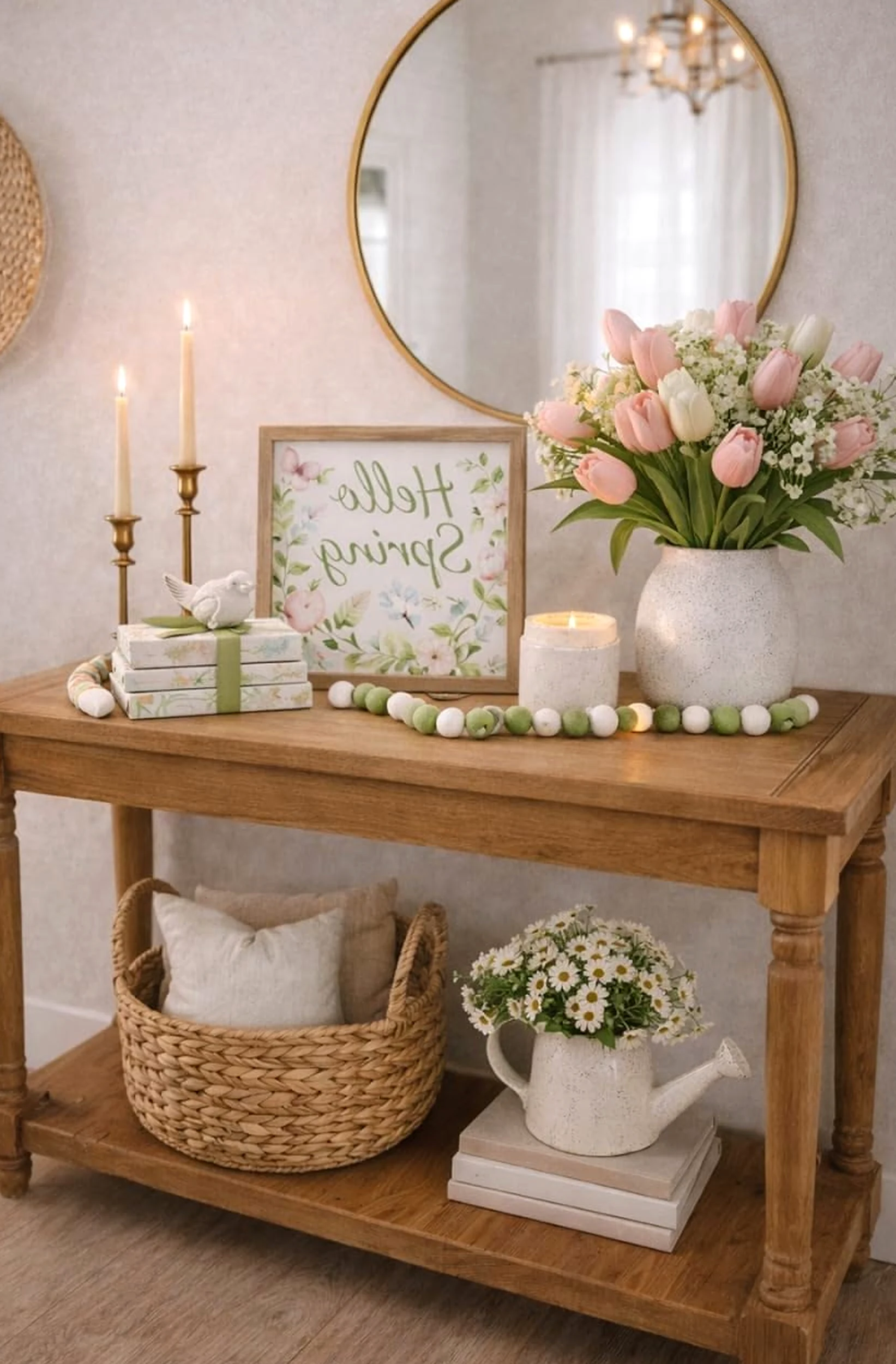 Open arched doorway supports the arrangement through personality, leaving the space feeling pleasantly composed.