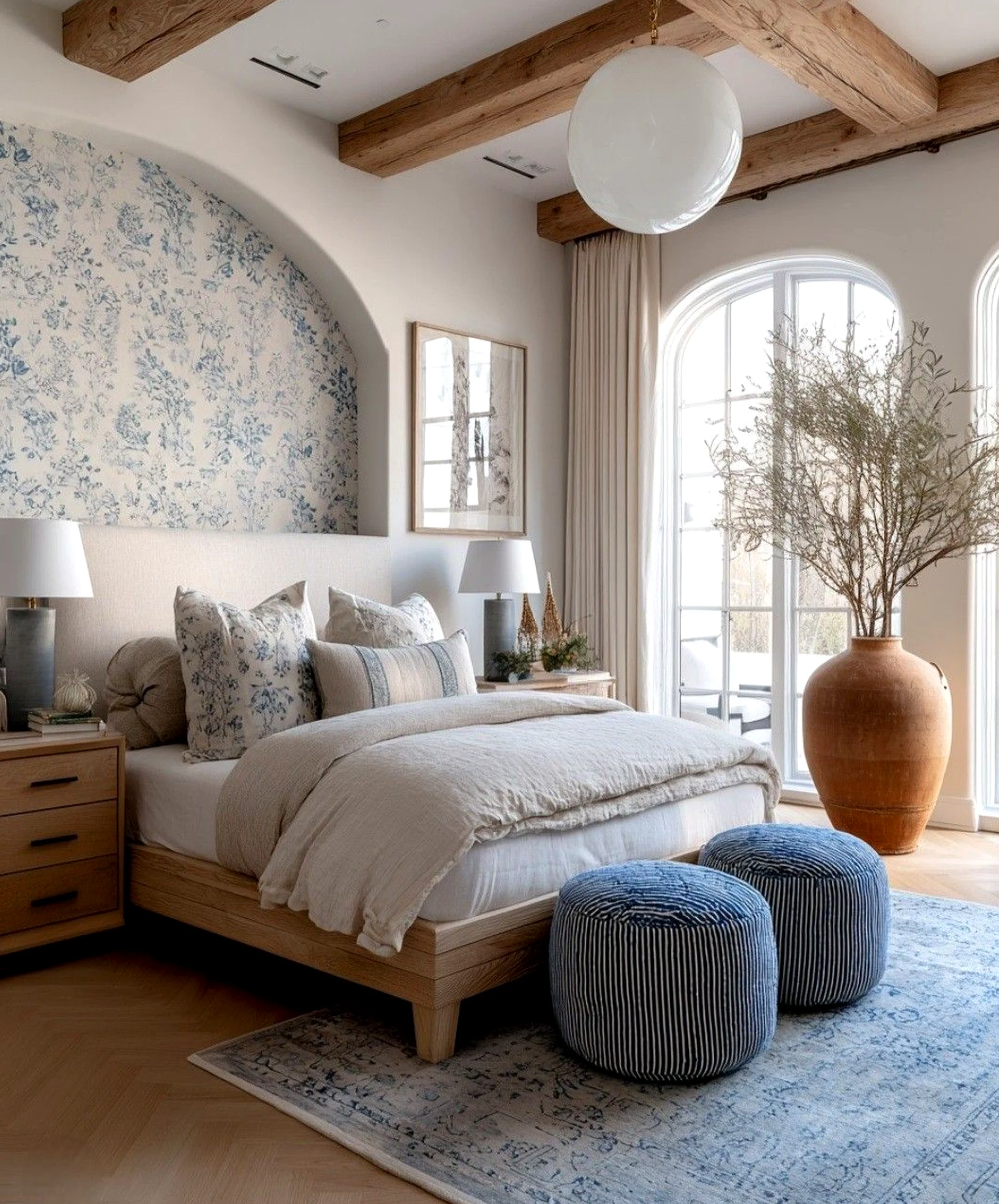 Subtle poolside setting anchors the backdrop with movement, giving the view a mood that feels visually grounded.