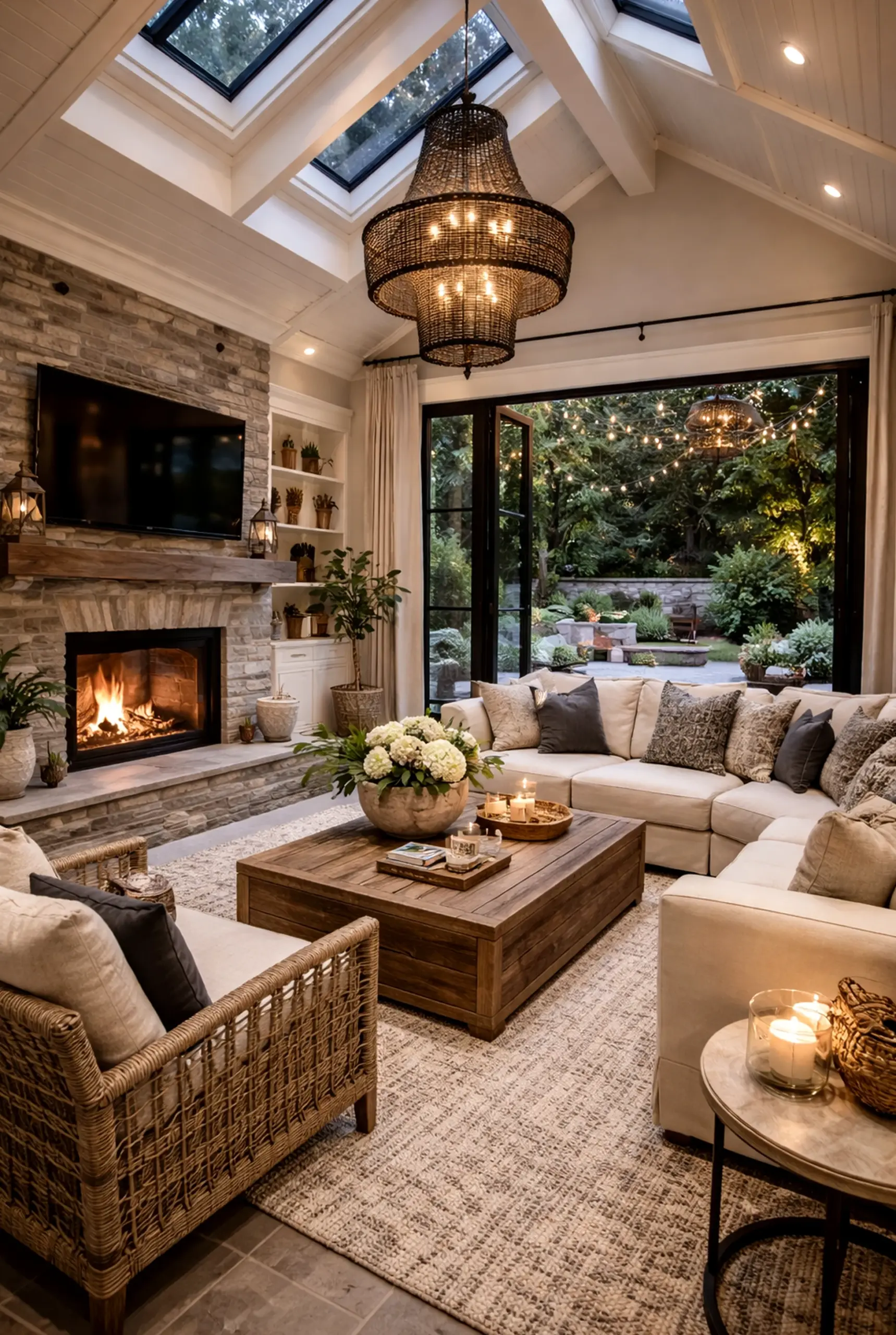 Subtle green entry anchors the sitting area with focus, giving the view a mood that feels bright but not busy.