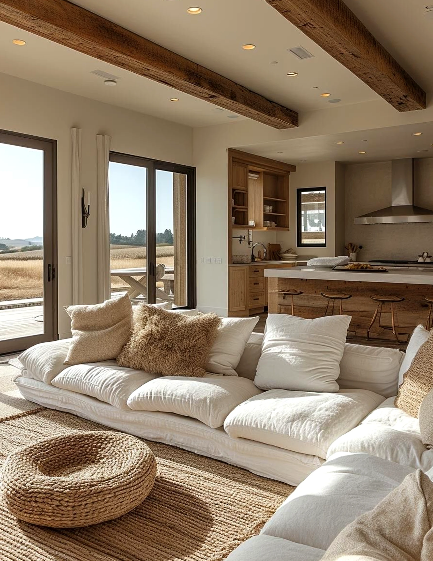 Fresh lamp detail anchors the view with texture, giving the view a mood that feels bright but not busy.