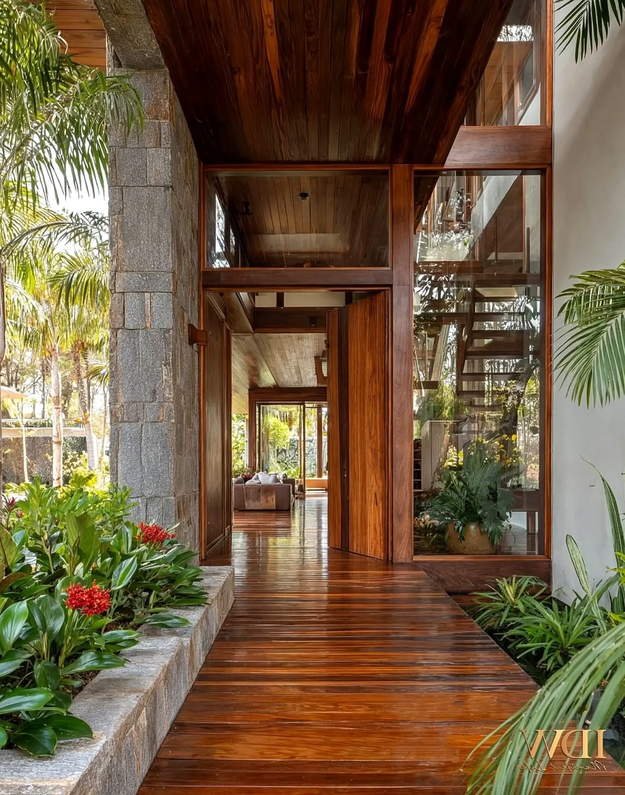 Colorful passage anchors the outdoor space with order, giving the view a mood that feels soft at the edges.