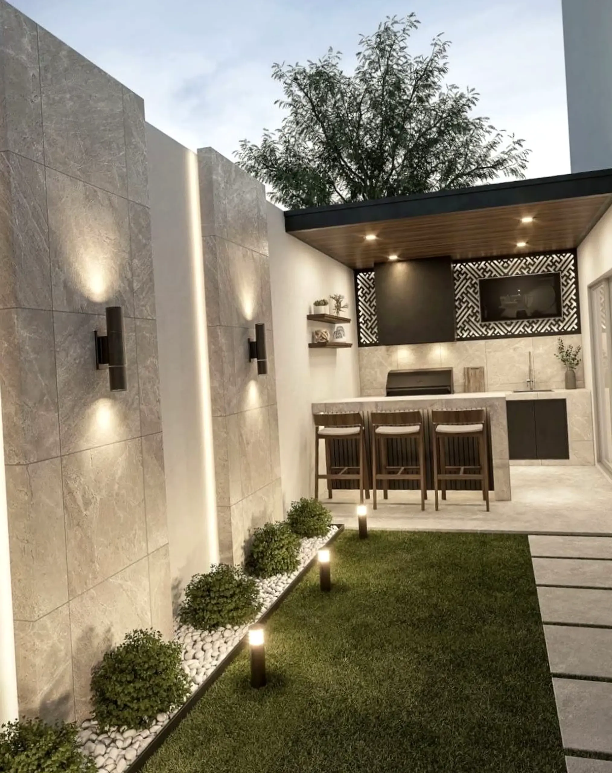 Relaxed entry console supports the entry through light, leaving the space feeling personal and relaxed.