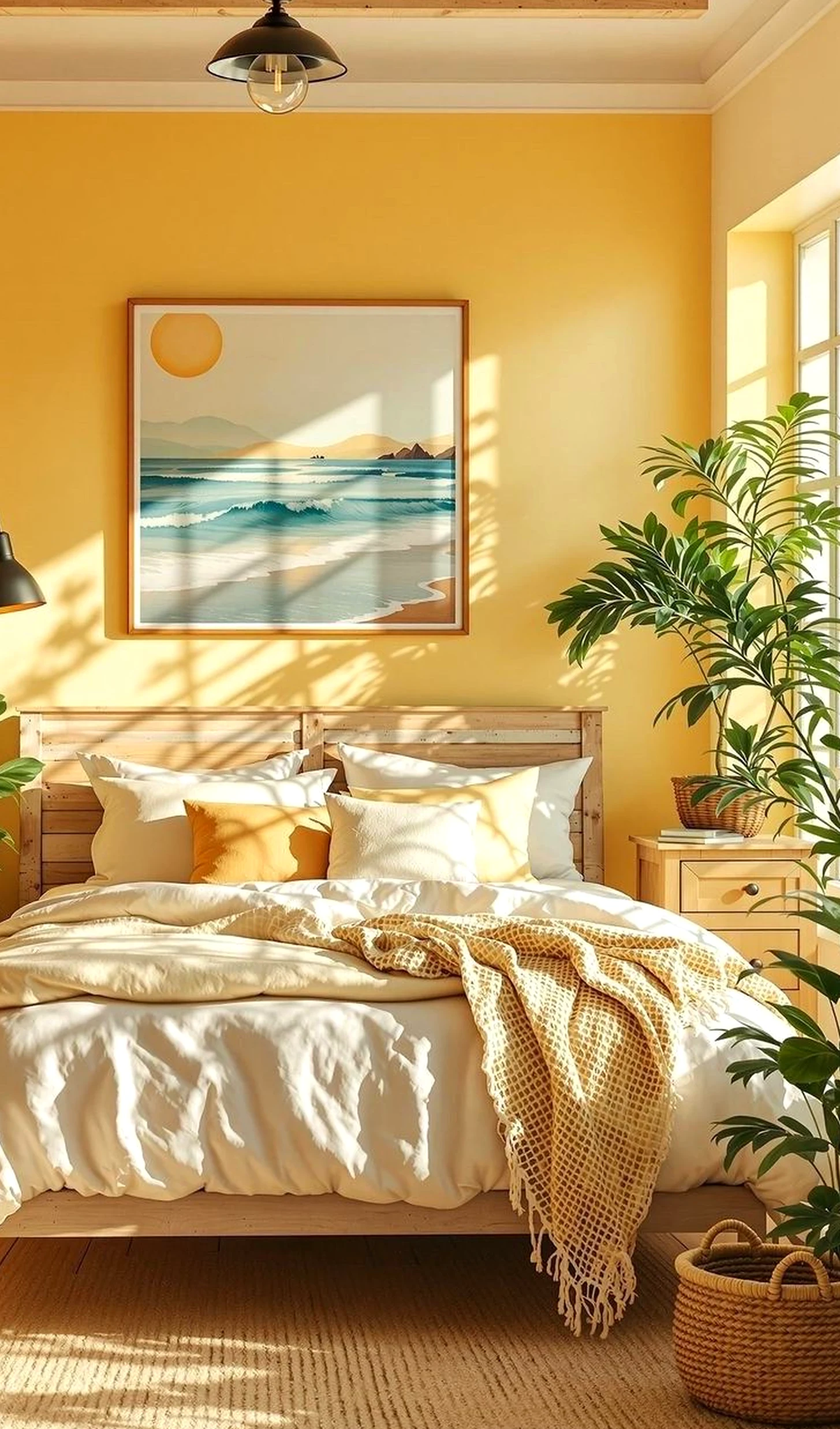 Textured sunlit room adds detail across the table, giving the decor a finish that feels ready for quiet use.