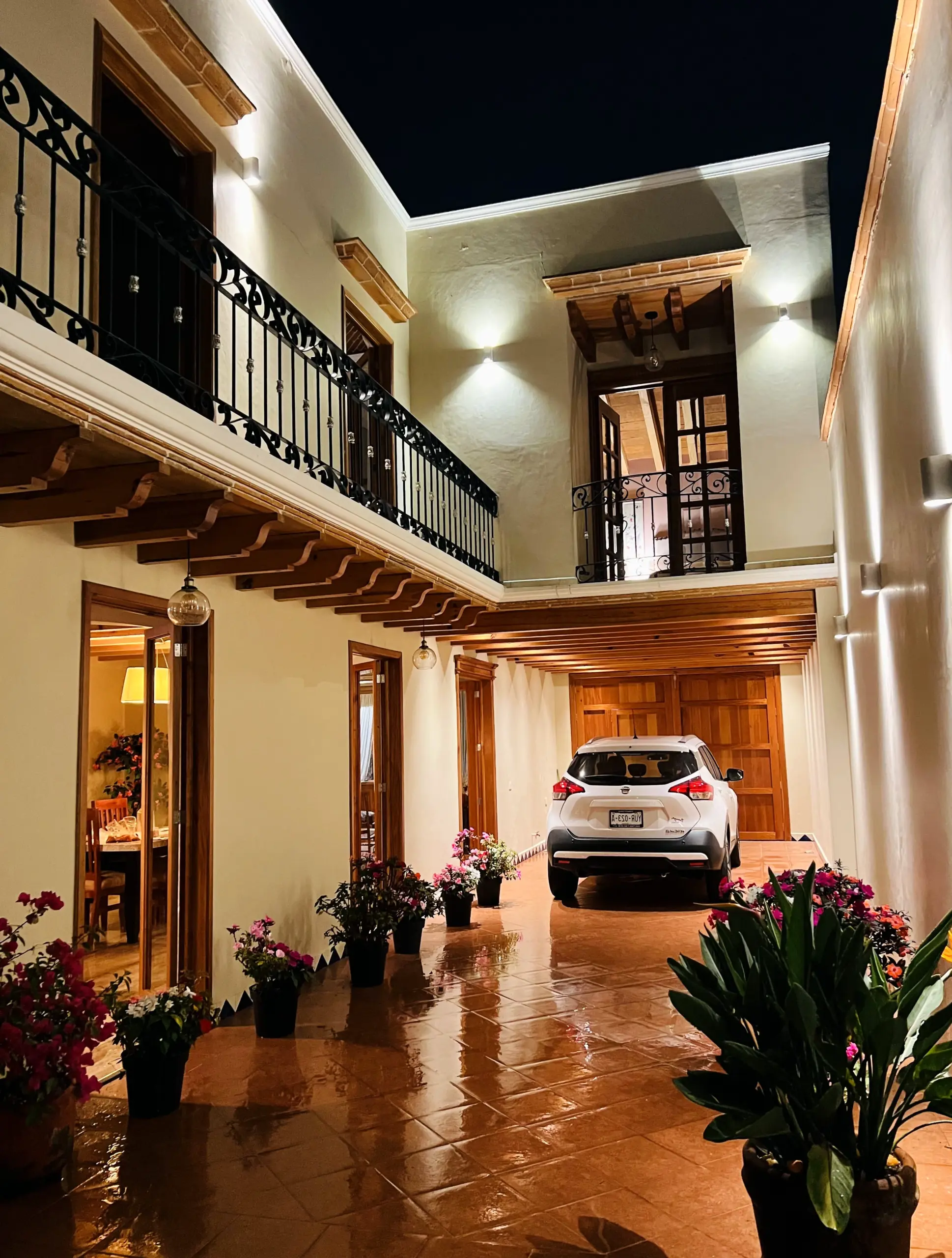 Refined stone path introduces clarity into the design, keeping the atmosphere pleasantly composed.