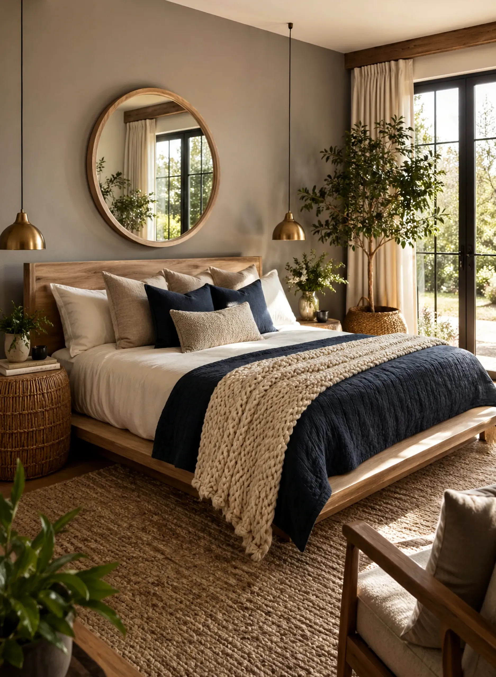 Open colorful passage adds a clear layer of contrast, helping the corner feel personal and relaxed.