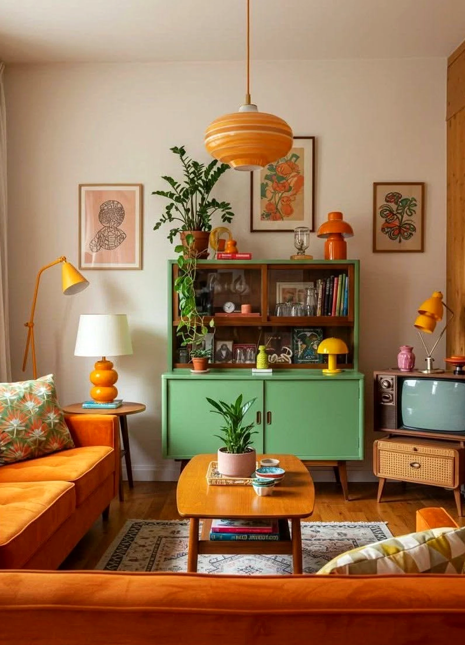 Fresh ceiling detail brings a useful note of character, making the arrangement feel soft at the edges.