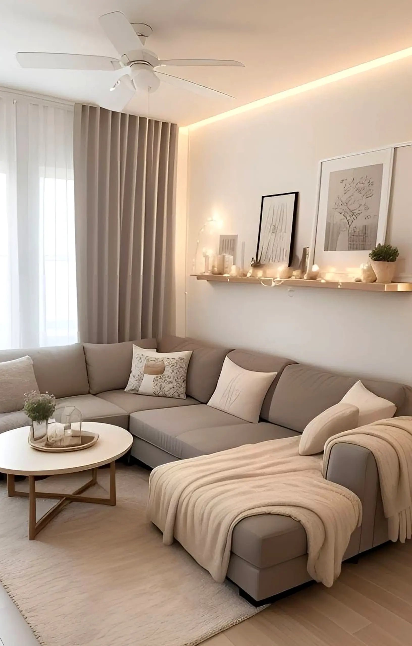Textured reading corner adds shape across the backdrop, giving the decor a finish that feels quietly finished.