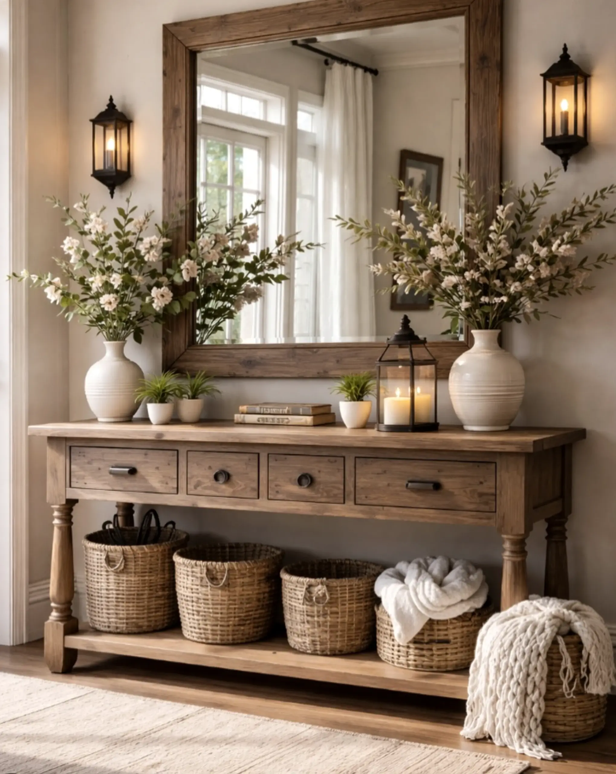 Inviting reading corner brings texture to the composition, creating a mood that feels comfortable in daily use.