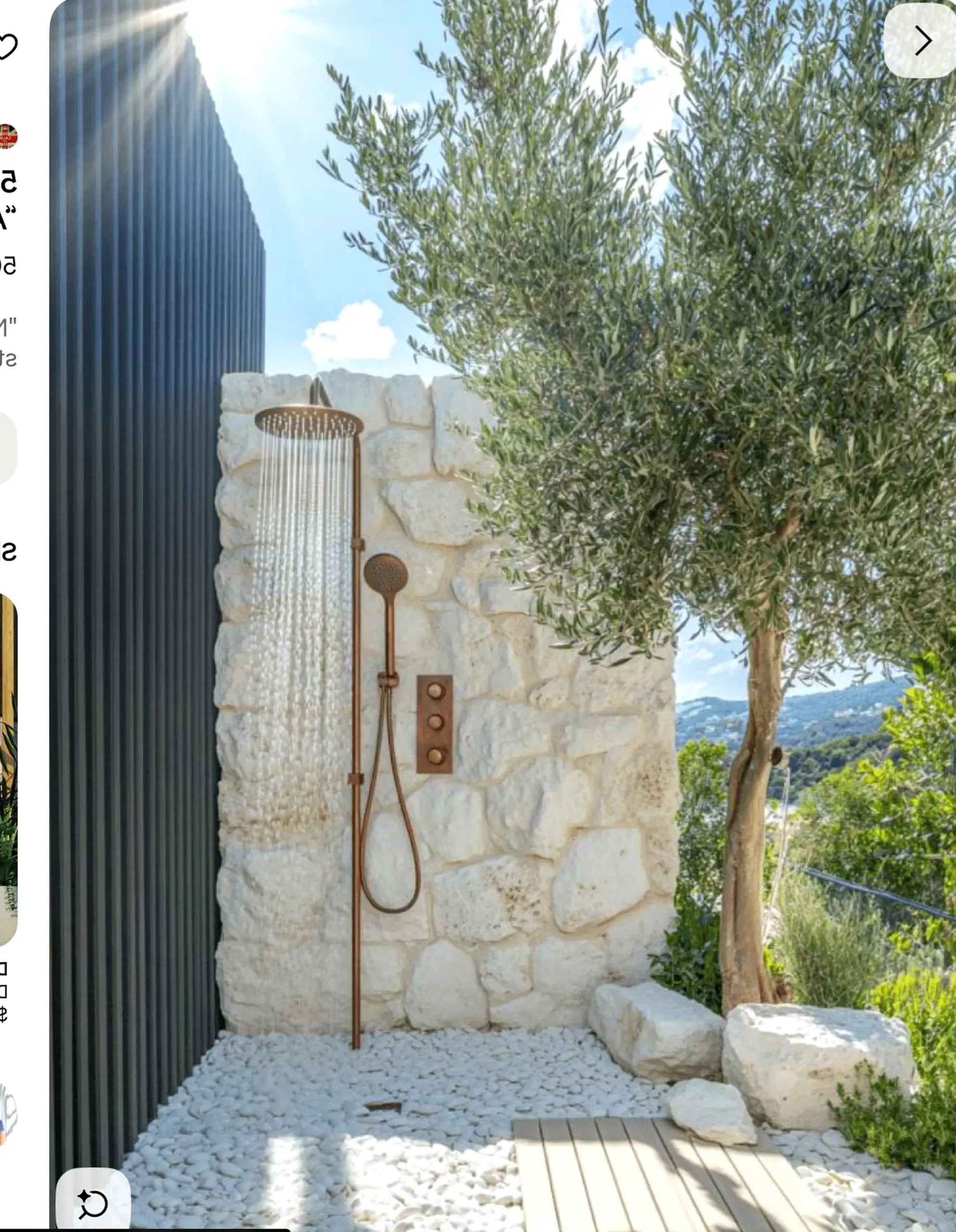Leafy wall niche brings personality to the view, creating a mood that feels bright but not busy.