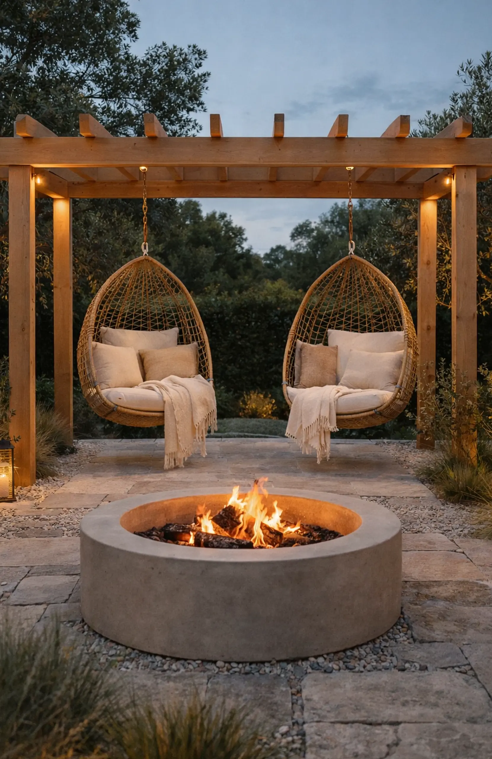 Natural arched doorway supports the arrangement through detail, leaving the space feeling pleasantly composed.