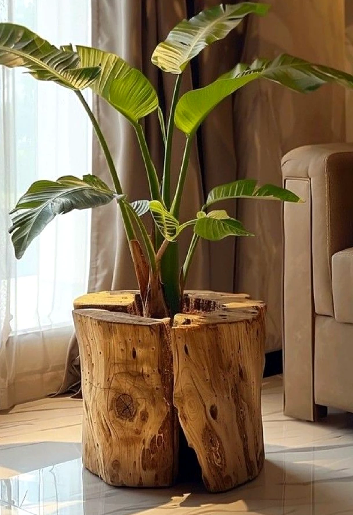 Compact garden seating gives the room more warmth, so the whole view feels personal and relaxed.