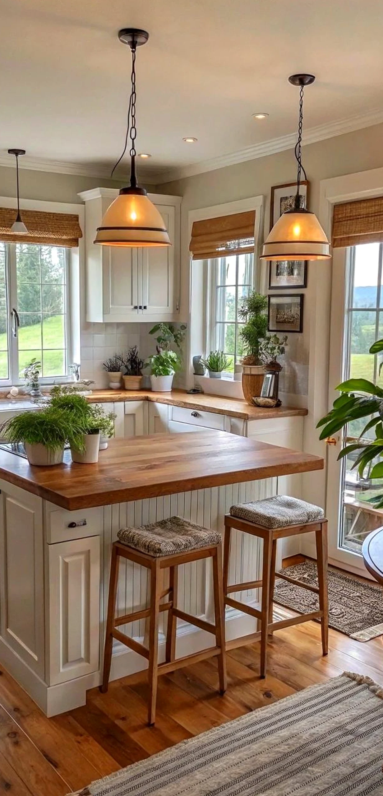 Airy balcony scene adds a clear layer of softness, helping the setting feel warm without clutter.