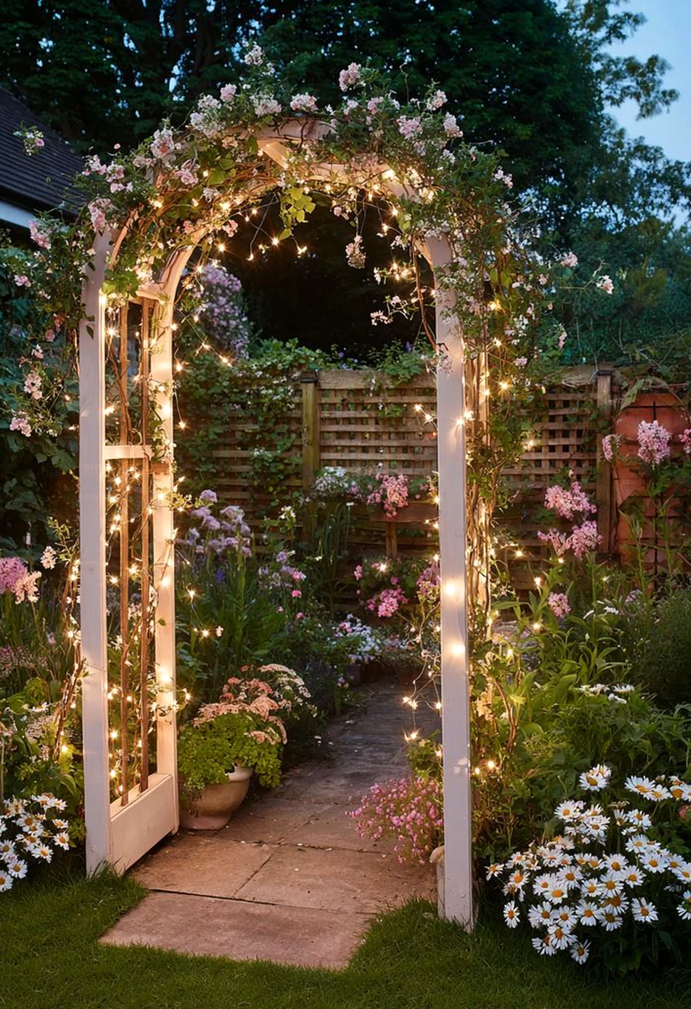 Crisp garden border gives the entry more comfort, so the whole view feels clear and inviting.