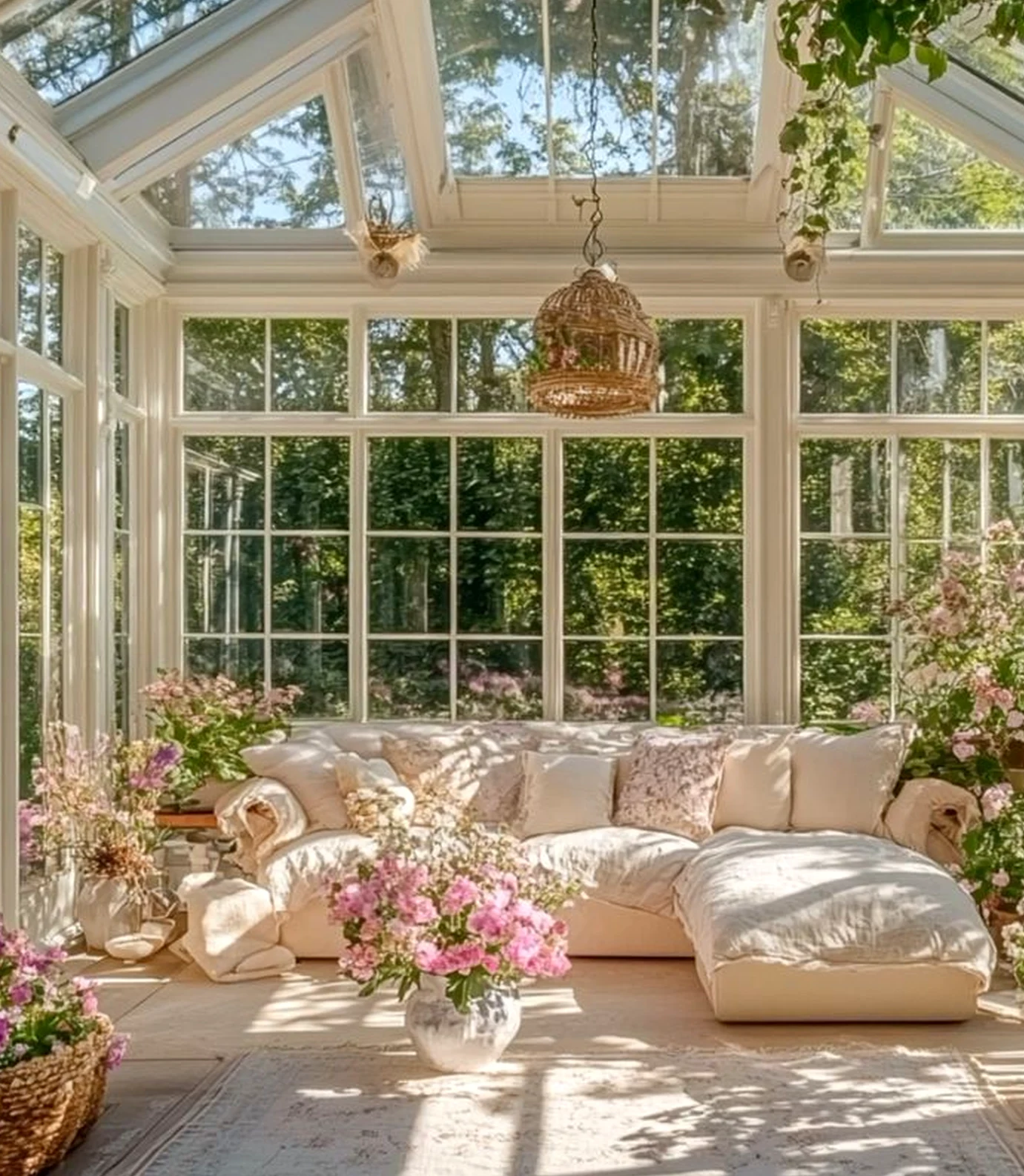 Open sink area brings a useful note of charm, making the garden edge feel bright but not busy.
