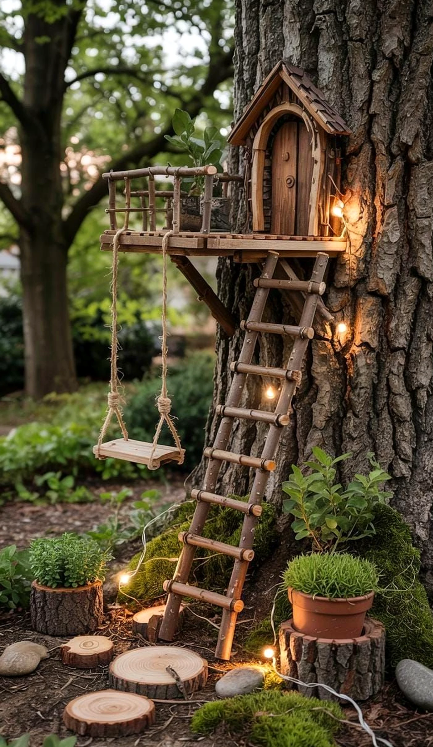 Subtle patio corner adds a clear layer of movement, helping the outdoor space feel personal and relaxed.
