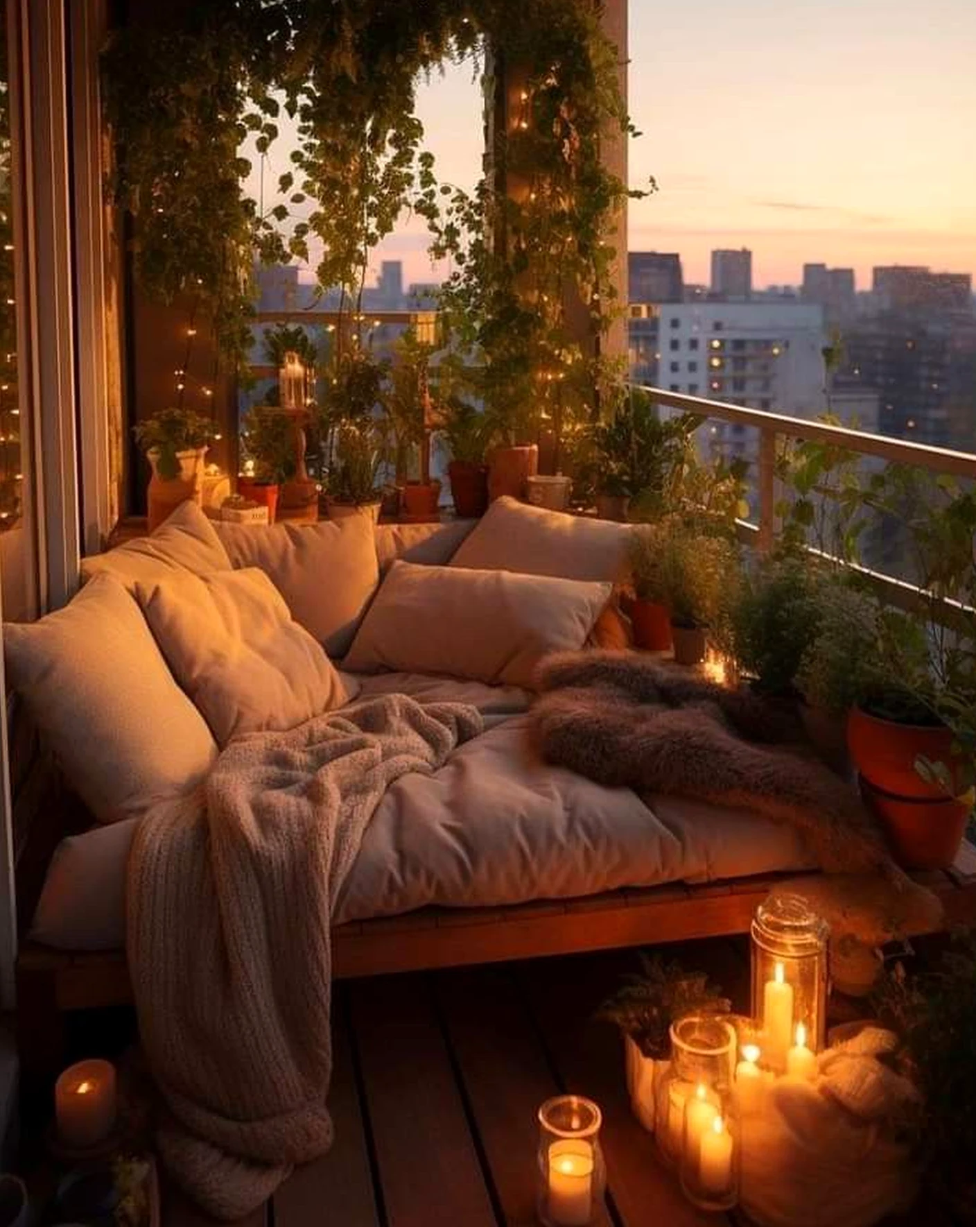Airy floral bed adds a clear layer of charm, helping the sitting area feel easy to enjoy.