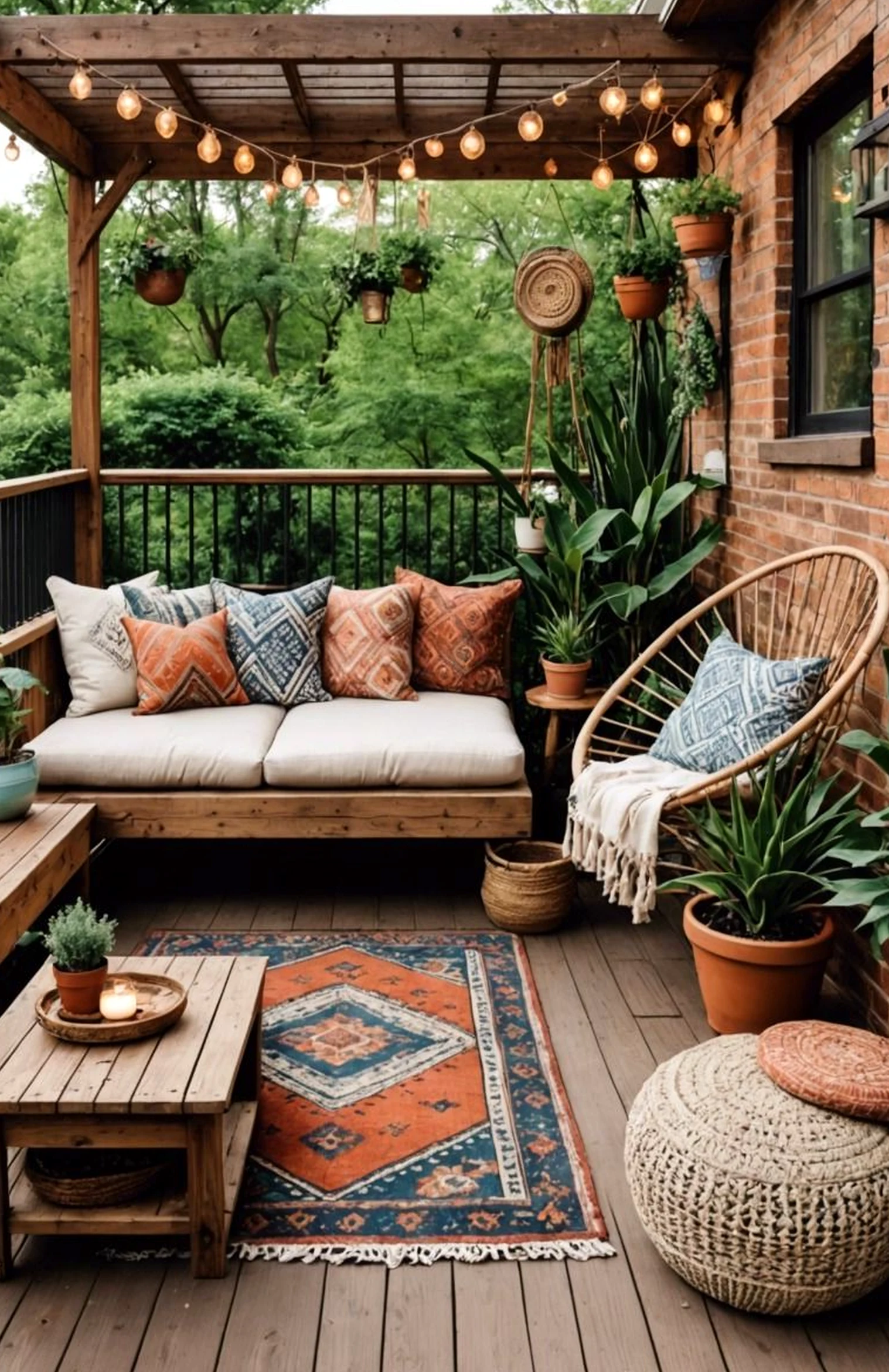 Warm floral bed brings a useful note of personality, making the setting feel quietly finished.