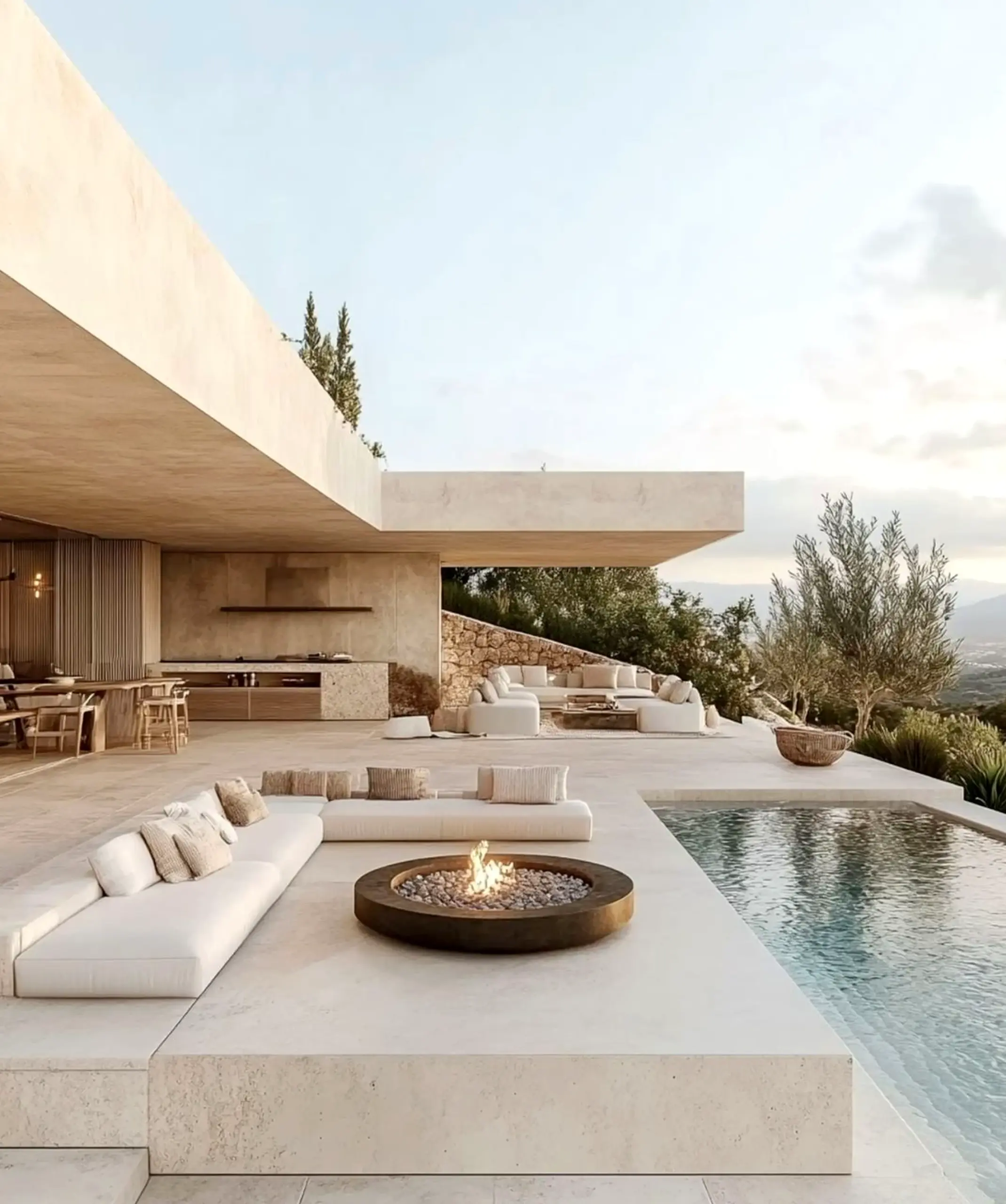 Subtle patio corner adds a clear layer of depth, helping the garden edge feel quietly finished.