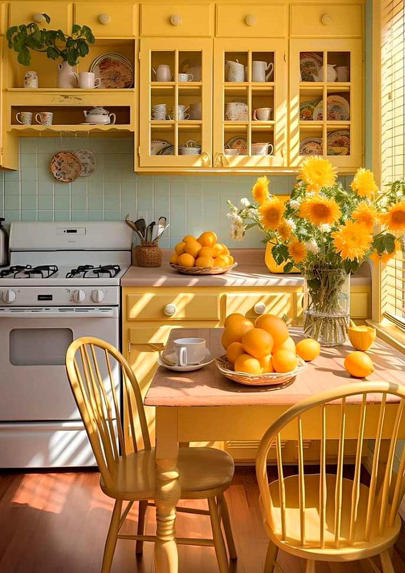 Leafy balcony scene brings a useful note of softness, making the wall feel personal and relaxed.
