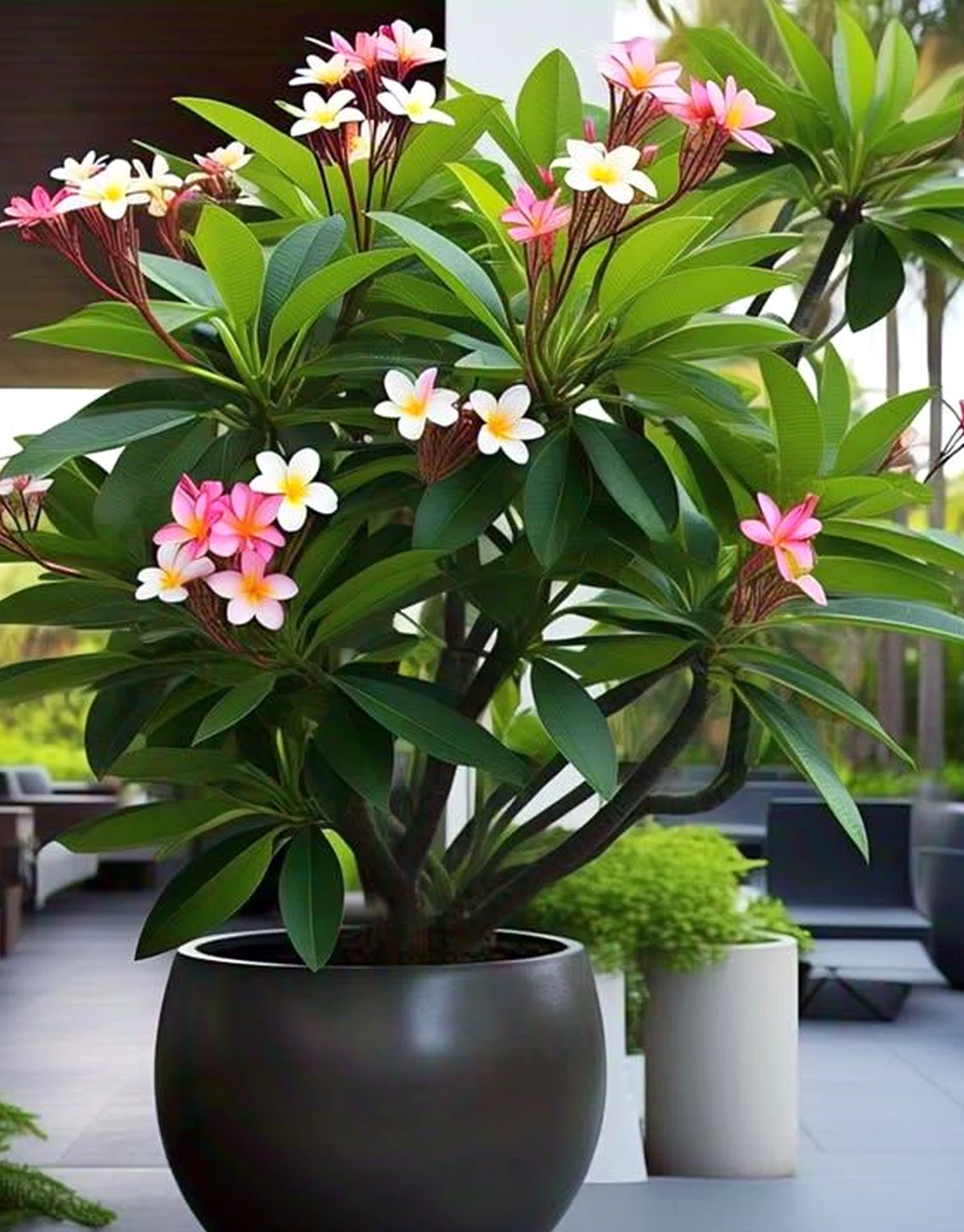 Leafy terrace table anchors the design with movement, giving the view a mood that feels comfortable in daily use.