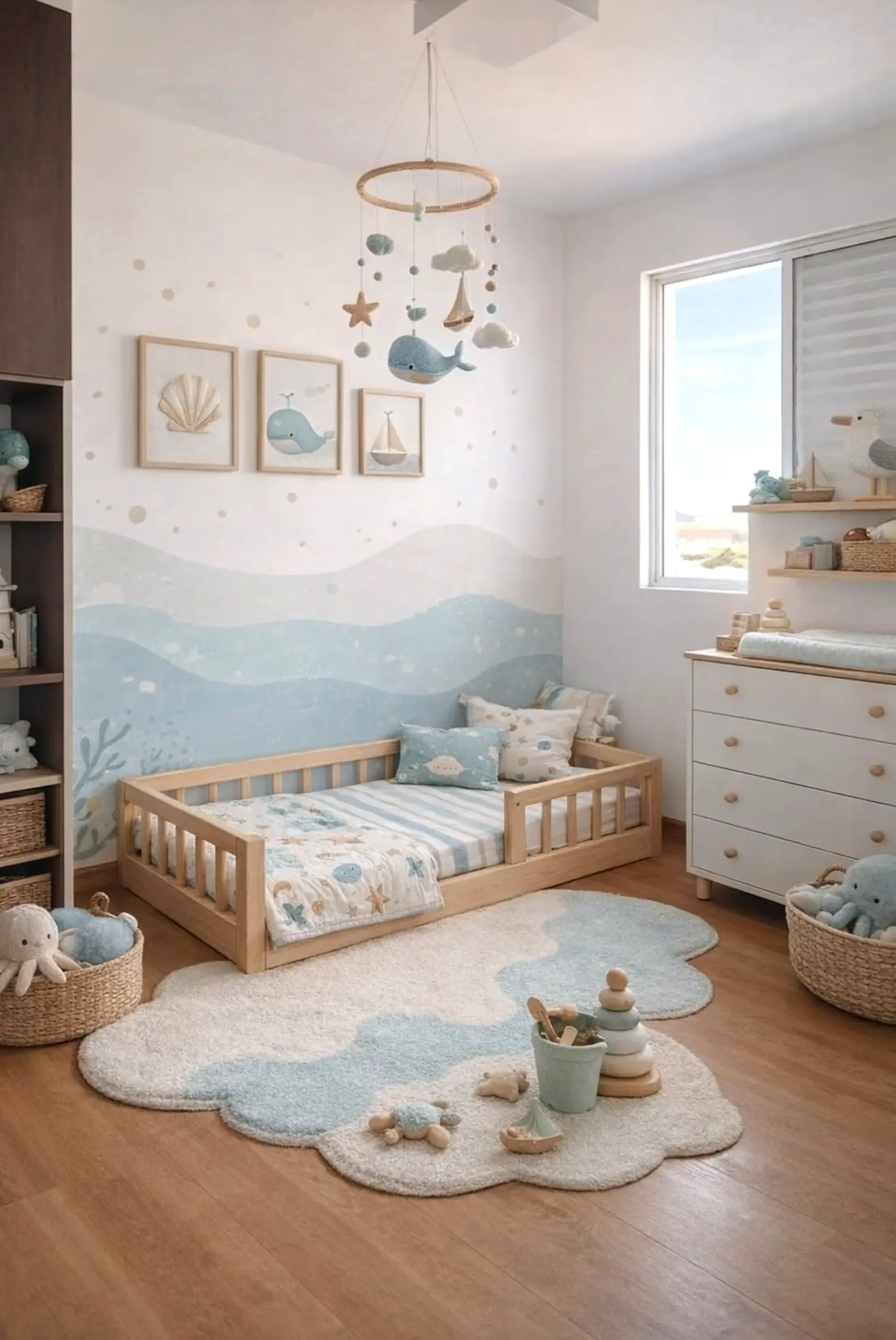 Sunny window seat introduces rhythm into the arrangement, keeping the atmosphere fresh and intentional.