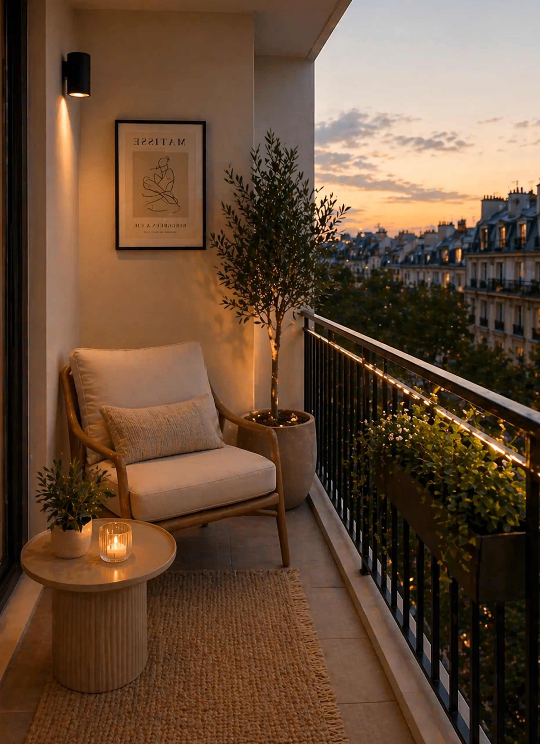 Bright outdoor lounge adds a clear layer of charm, helping the wall feel simple yet expressive.