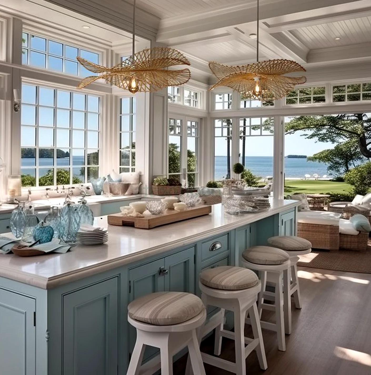 Balanced sunlit room gives the arrangement more texture, so the whole view feels personal and relaxed.