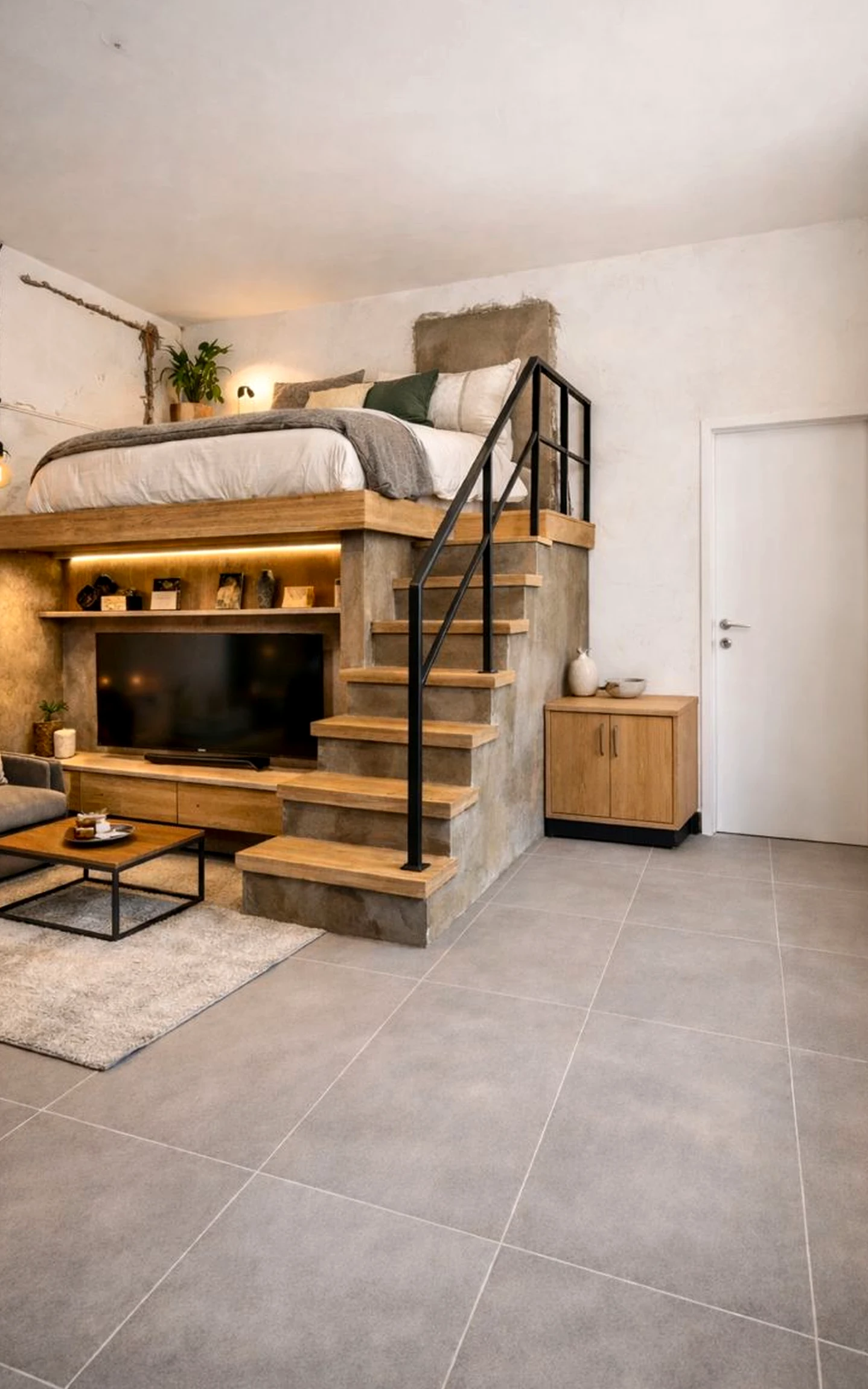 Natural kitchen nook brings a useful note of focus, making the sitting area feel clear and inviting.
