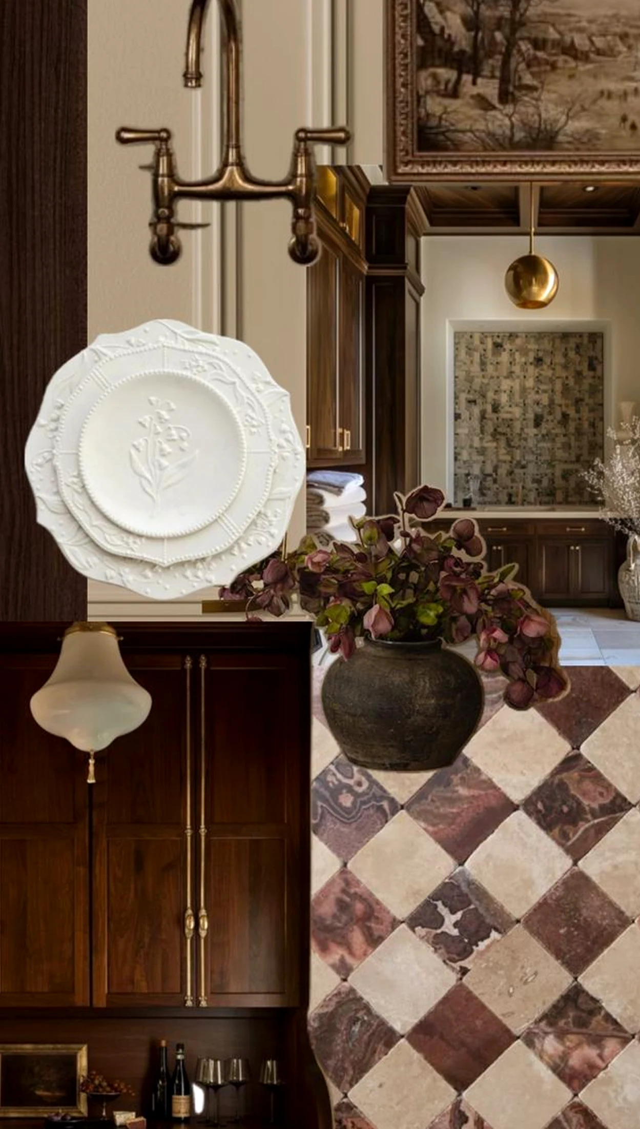 Sculptural tile detail frames the design with freshness, making the scene feel clear and inviting.