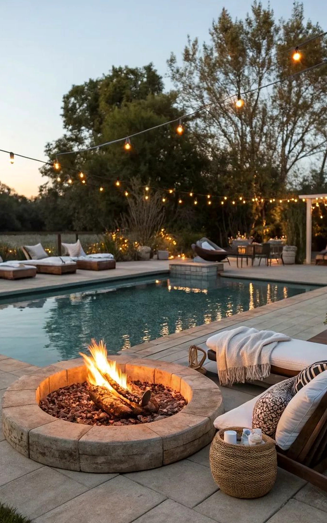 Textured courtyard view adds shape across the setting, giving the decor a finish that feels fresh and intentional.