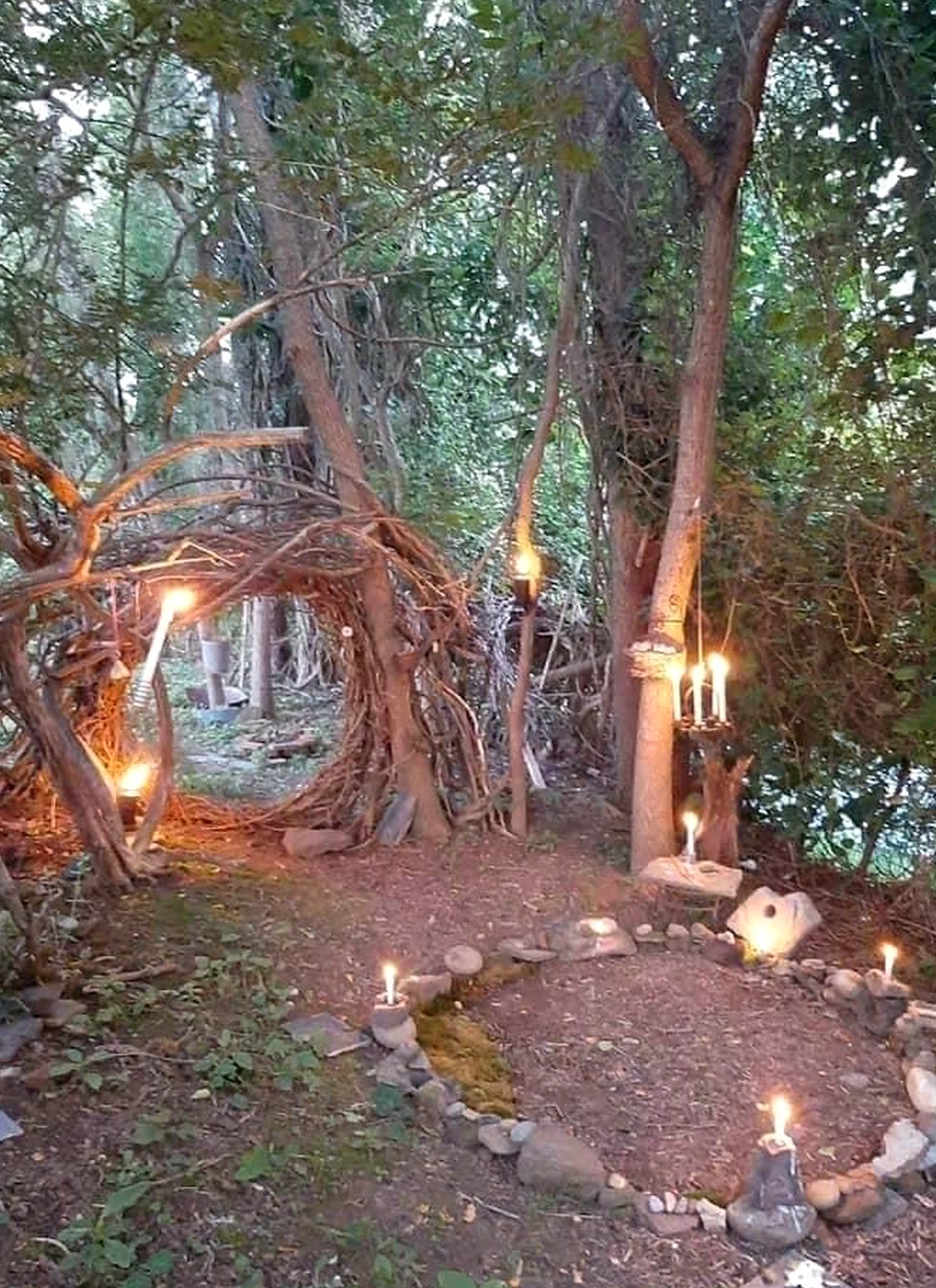 Inviting courtyard view brings ease to the room, creating a mood that feels clear and inviting.