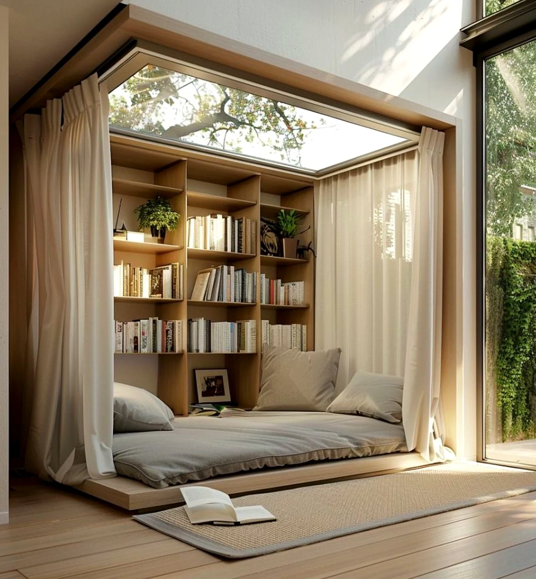 Compact tile detail gives the sitting area more comfort, so the whole view feels pleasantly composed.