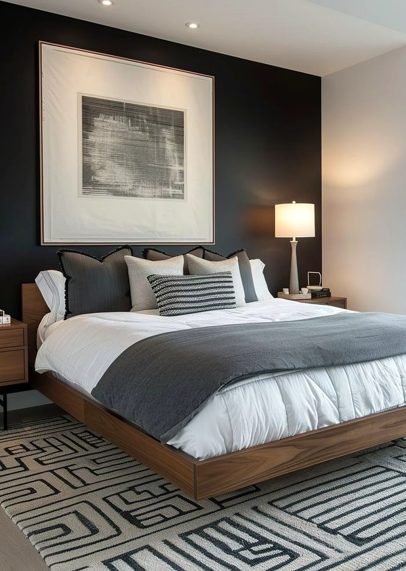 Compact neutral bedroom introduces ease into the sitting area, keeping the atmosphere soft at the edges.