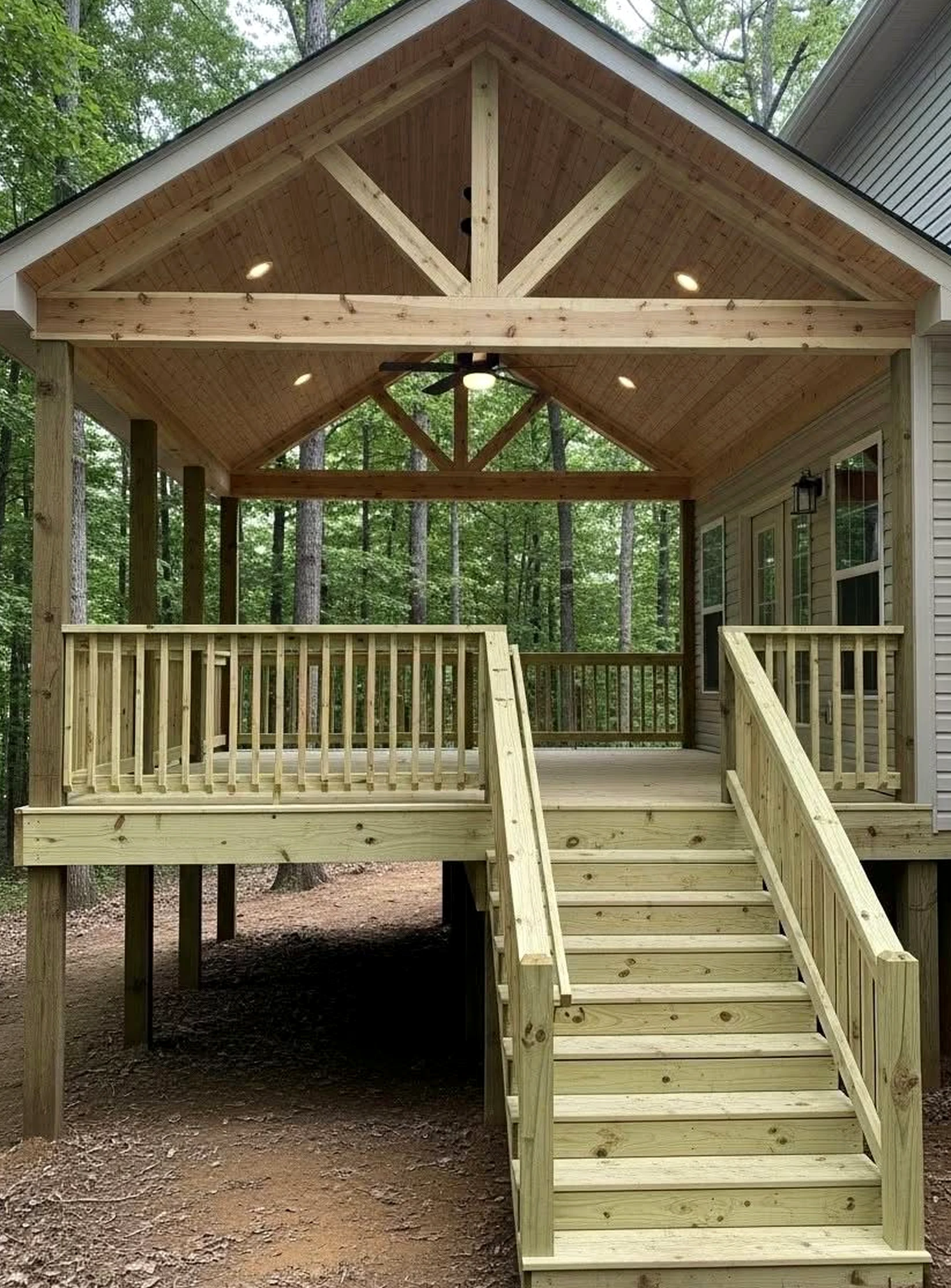 Airy wooden deck draws attention to rhythm while the view stays easy to enjoy.